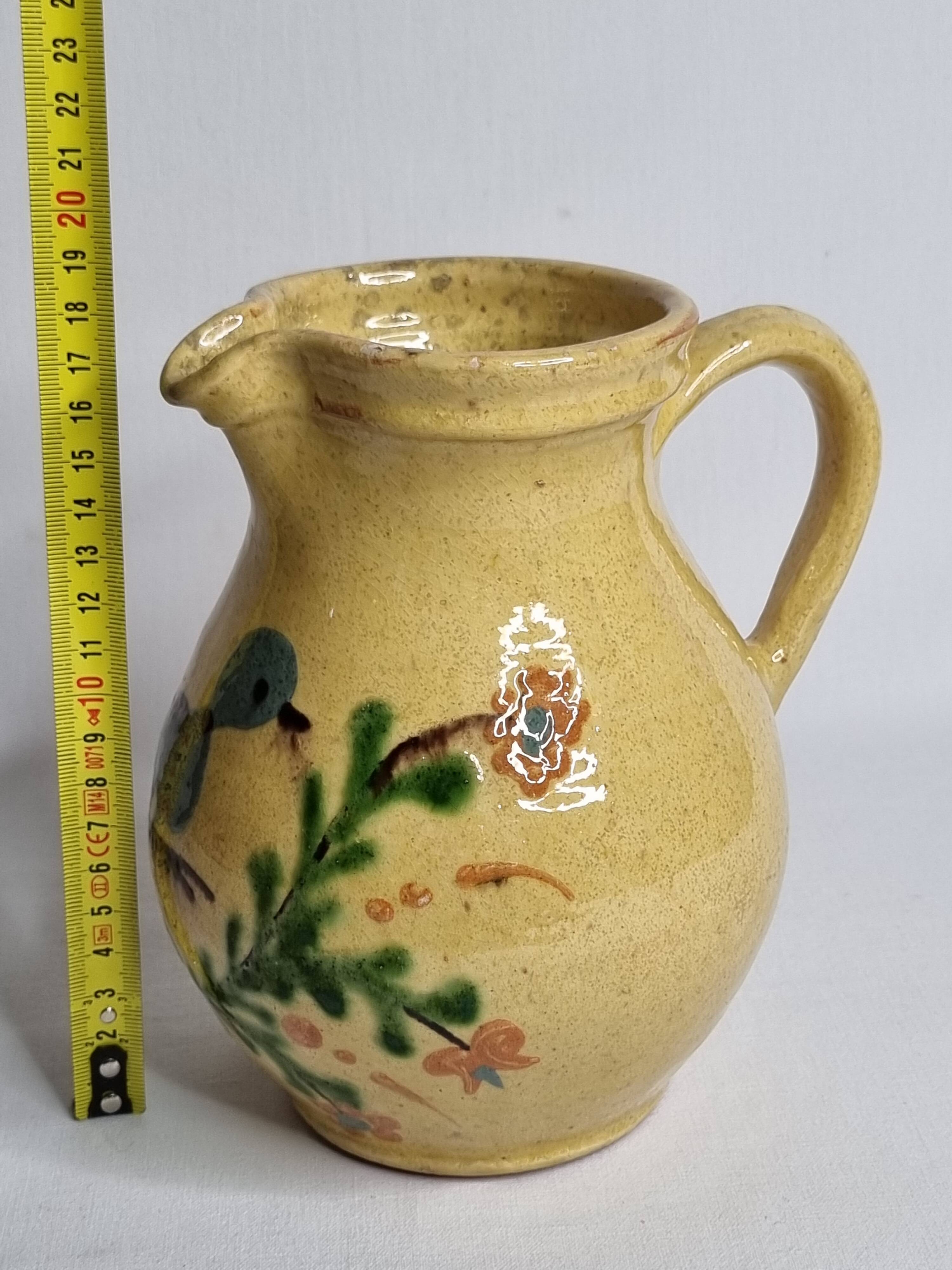 Saint-Jorioz Pitcher (Savoie), Annecy Pottery, Bird Decor, 19 cm