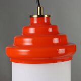 Original vintage glass and aluminum lamp from Italy, dating from the 1960s