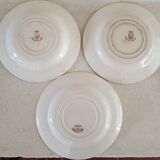 3 plates of iron earth mismatched Gien