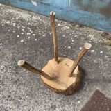 Raw tripod table in cork oak