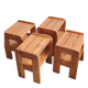Set of 4 vintage 1970s pine side tables or bedside tables.