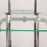 Large Bauhaus Functionalist Plant Stand in Chromed Steel and Glass, Former