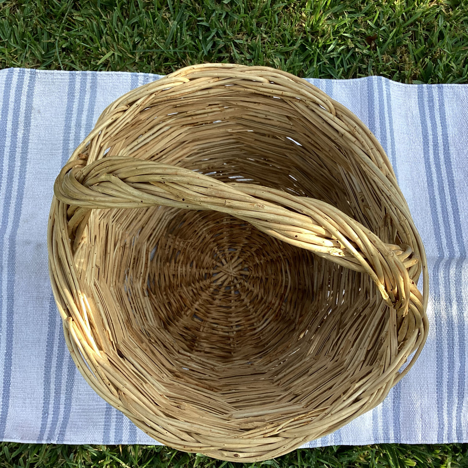 Large handcrafted wicker basket