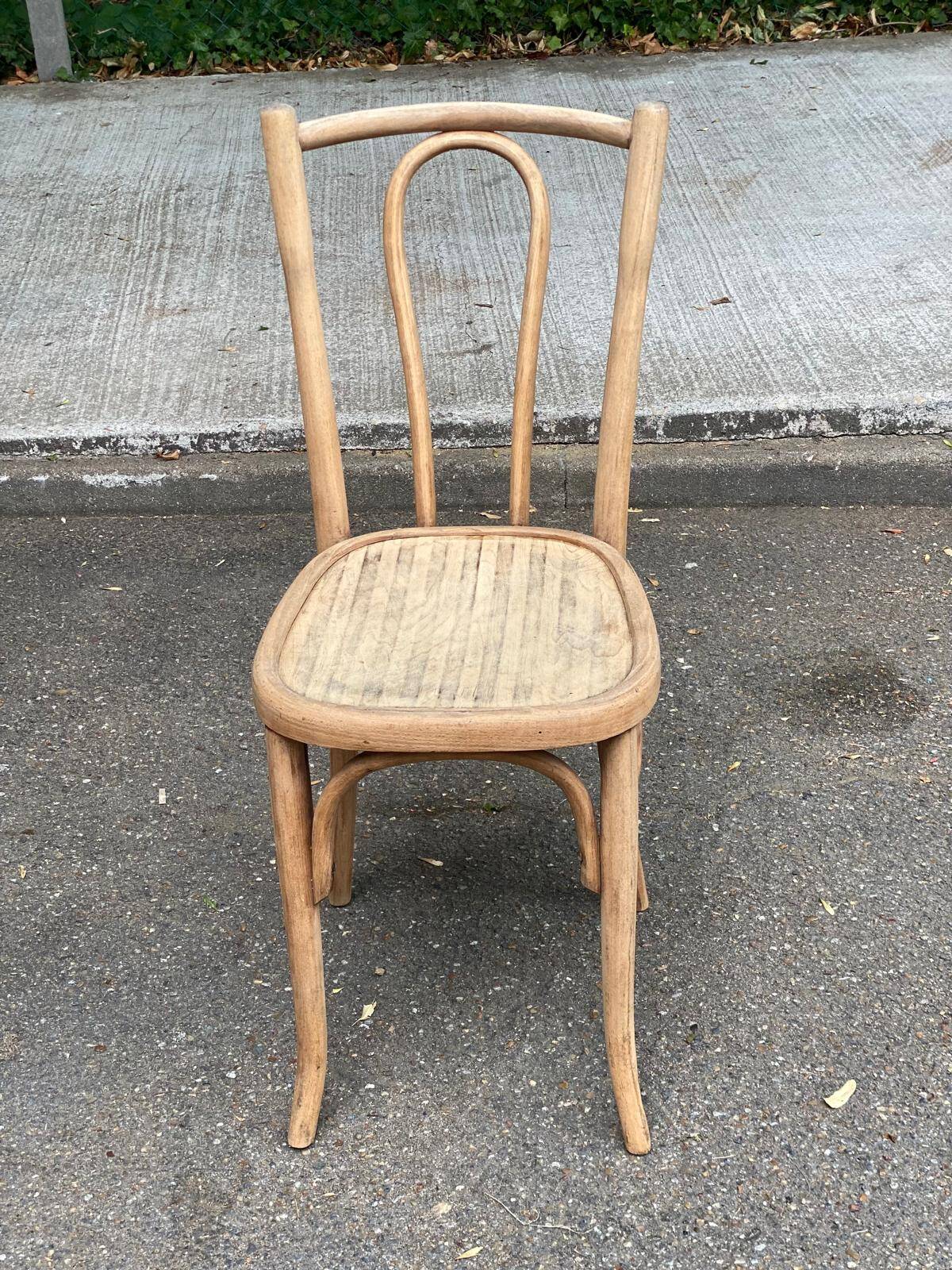 Stripped bentwood bistro chair Thonet no. 18