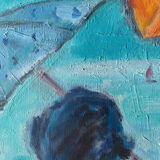 Painting "beach in hendaye" hst marcelle guetta-fattal (1922-2009) fauvism cubime