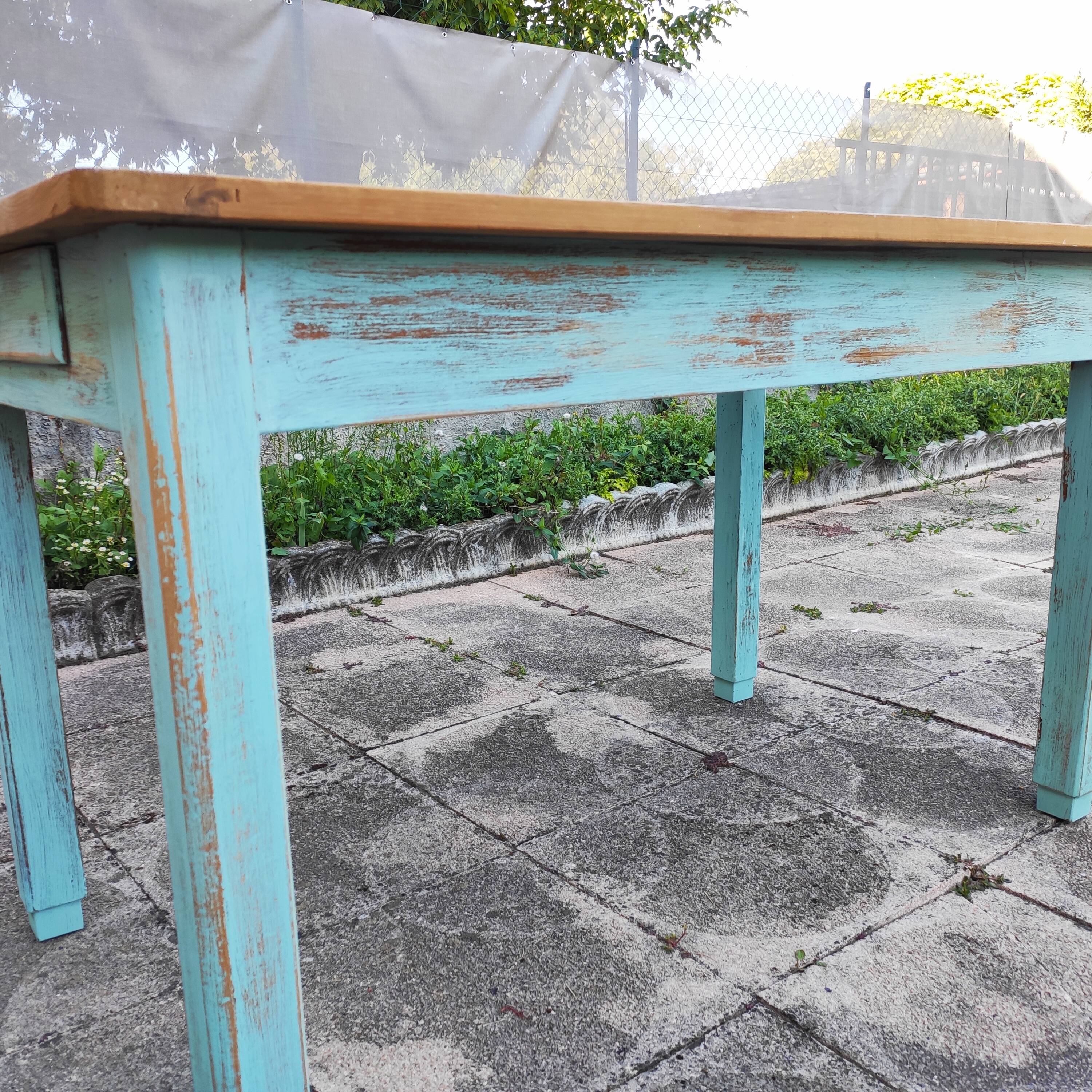 Weathered farm table