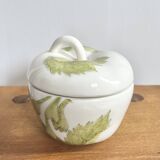 Vintage apple-shaped jam sugar bowl