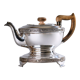 Elegant vintage teapot and support, Silver Plate, Old Sheffield, 19th century