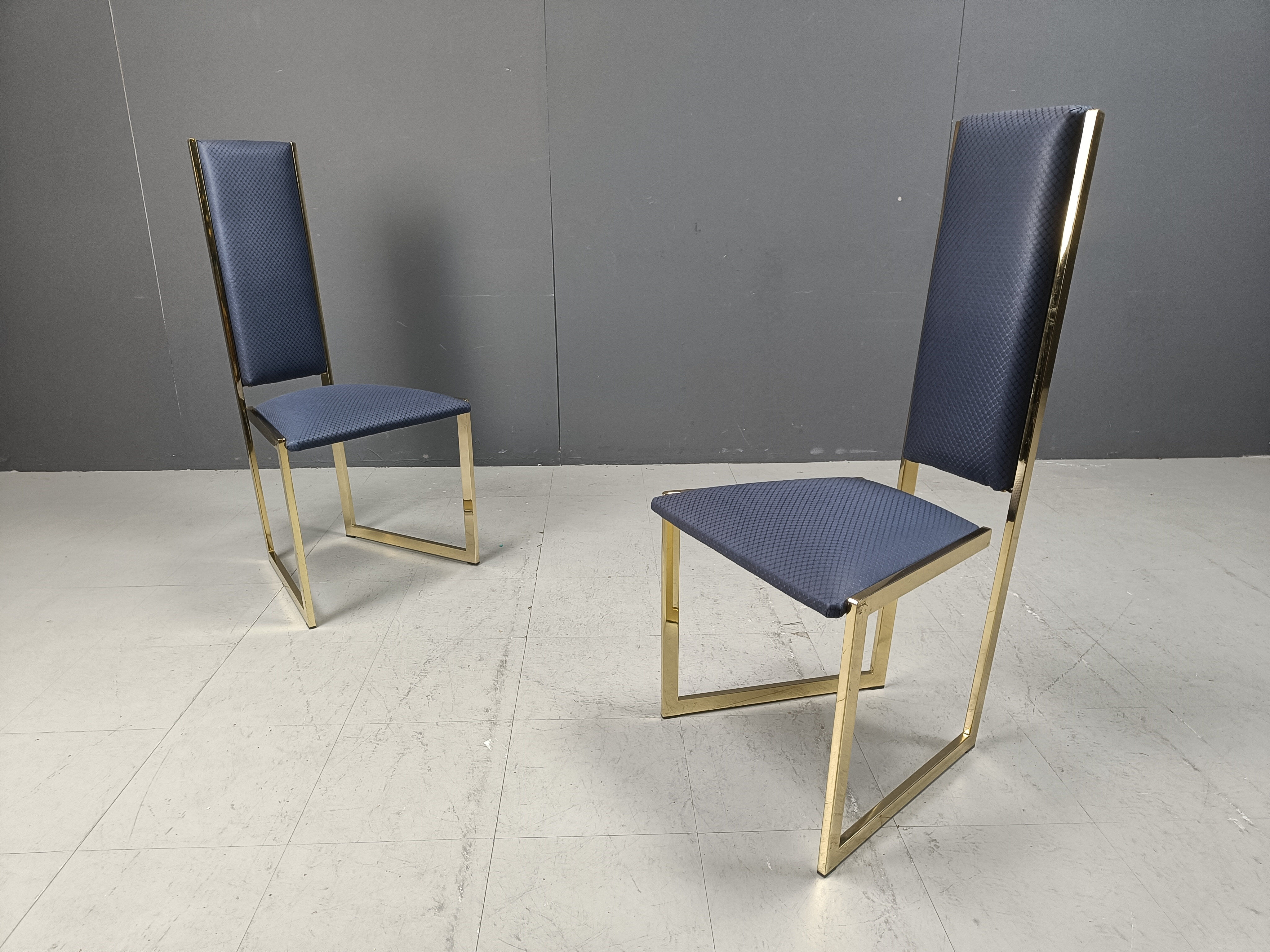 Vintage brass dining chairs set of 6 - 1970s