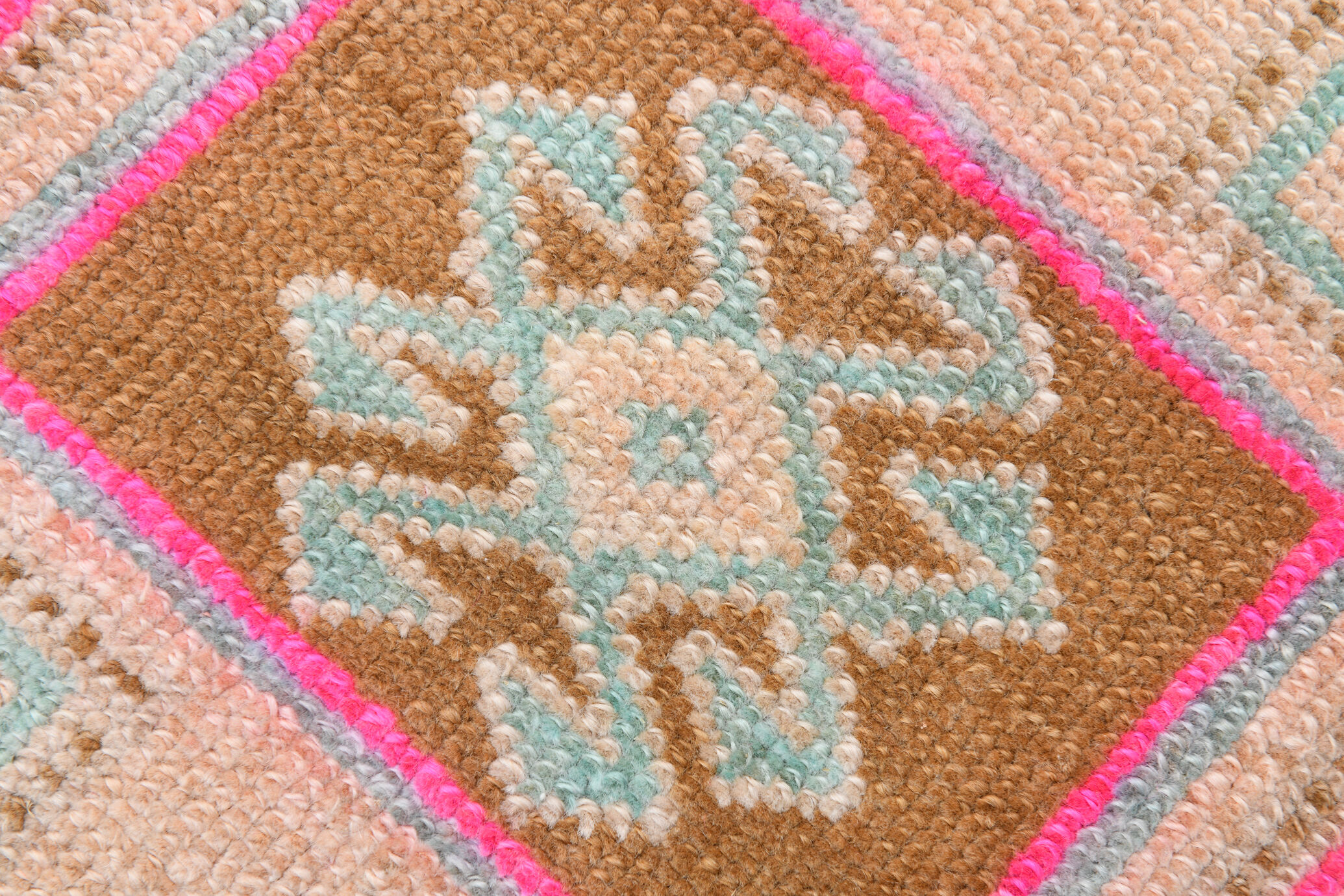 Handmade Wool İn Vintage Door Mat Rug