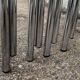 4 folding chairs chromed metal and Skaï fawn 1970
