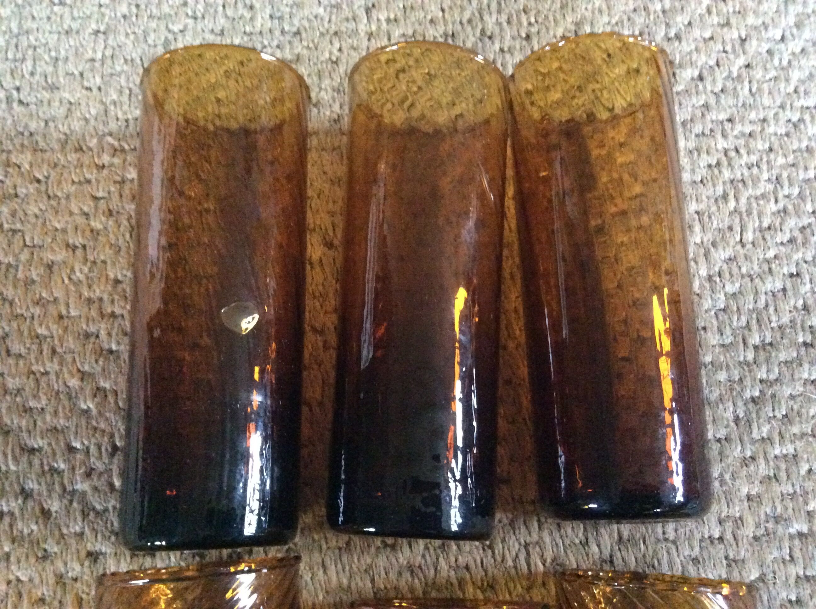 Série de 6 verres ambres