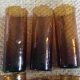 Series of 6 amber glasses