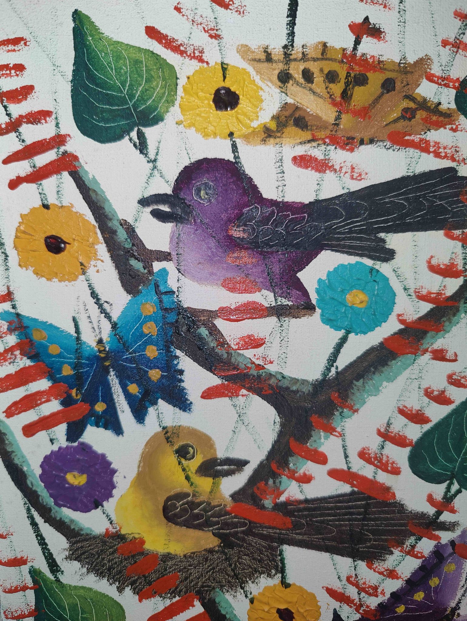 Tableau Oiseaux du peintre Decourcelle Gourgue