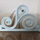 Towel rack in enamelled cast iron pale blue Art Deco 30s 40s