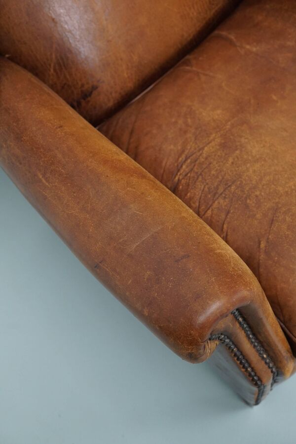 Fauteuil club vintage en cuir couleur cognac, pays-bas fauteuil club vintage en cuir couleur cognac, pays-bas