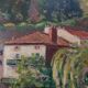 Oil on wood panel CHATEAU DE CLISSON 44 by PIERRE BERTRAND, frame 1940