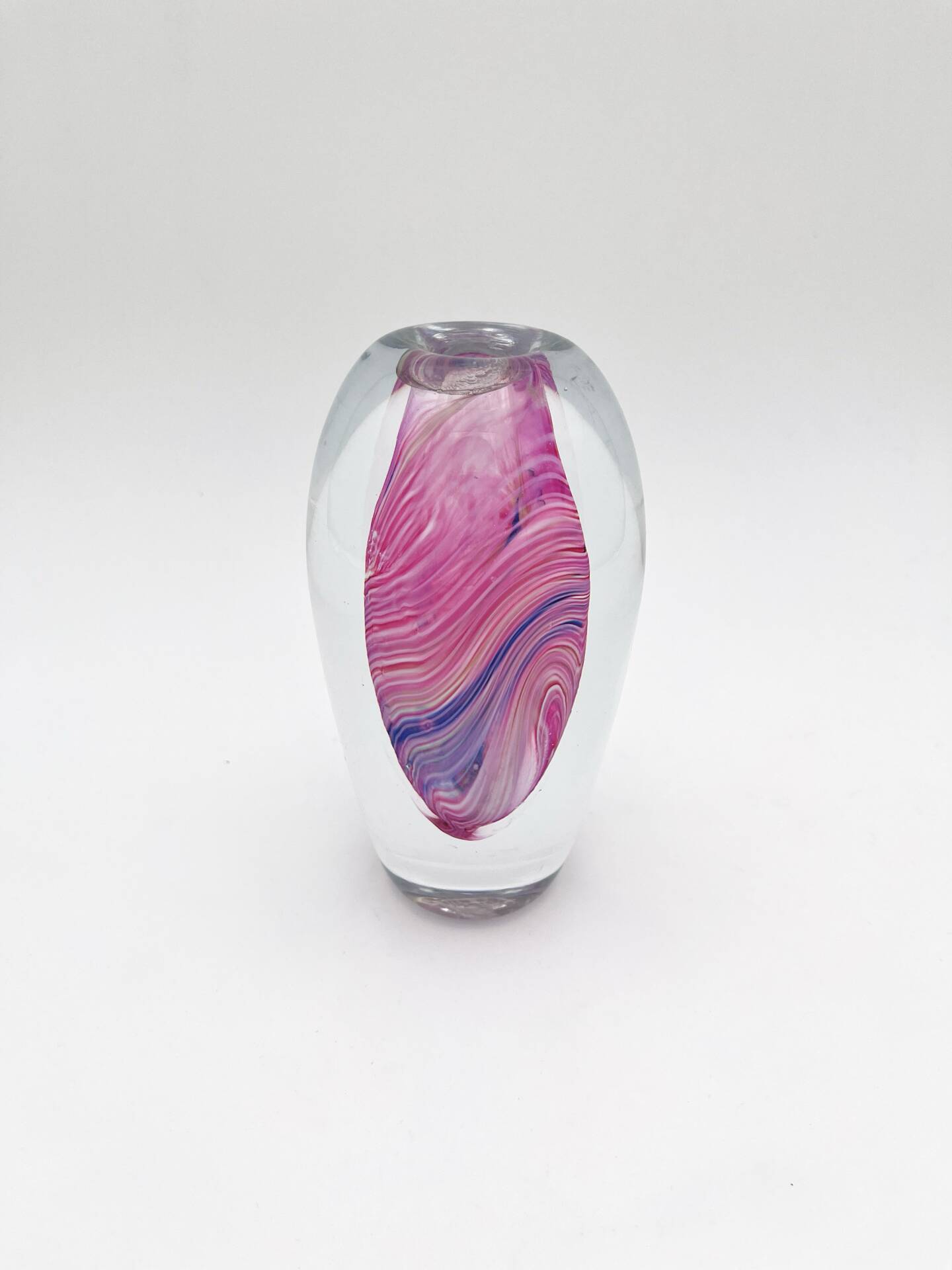 Vase Art Glass Signed B. Dubourg Limited Edition Blown Glass Sommerso