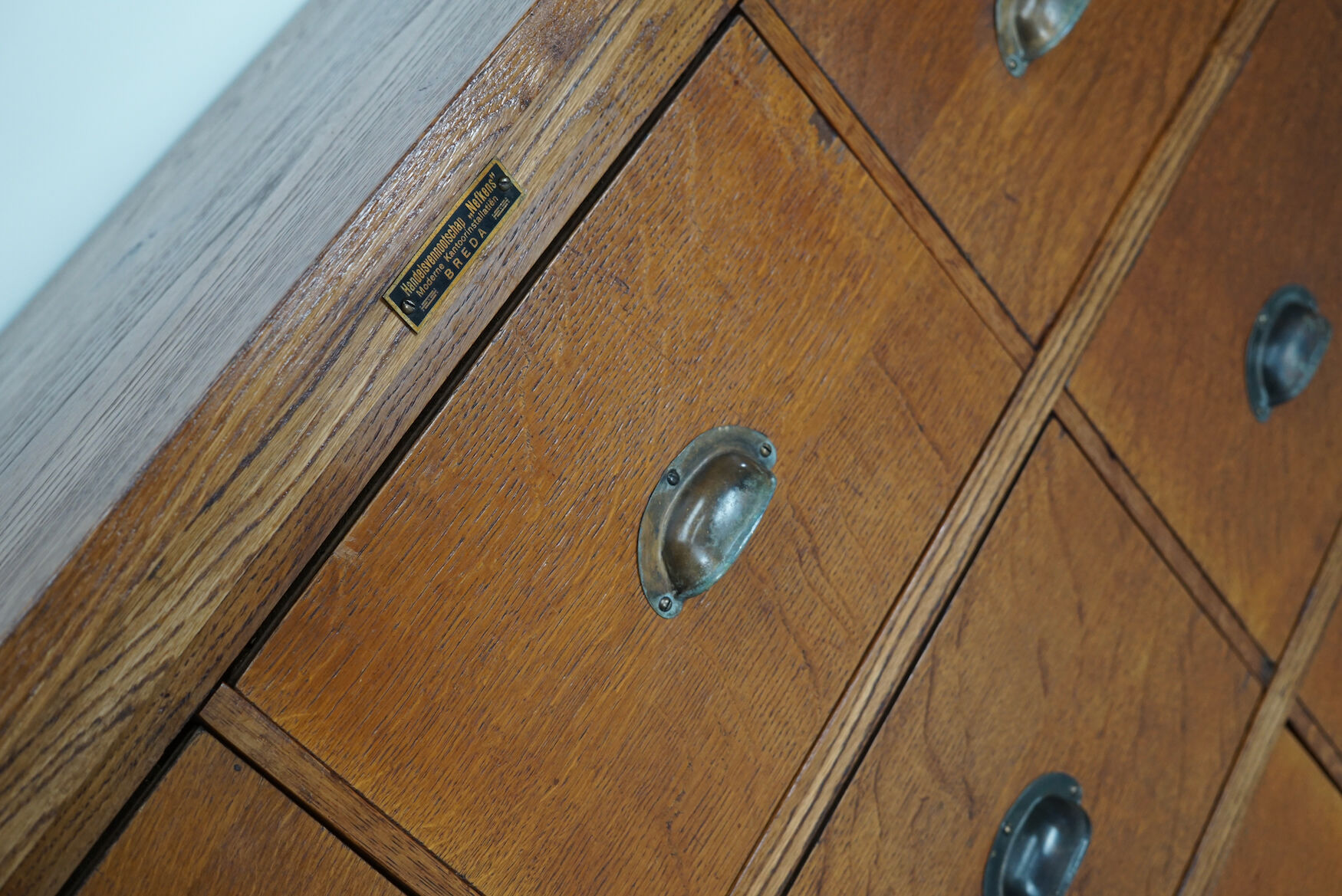 Large dutch oak apothecary cabinet, 1930s