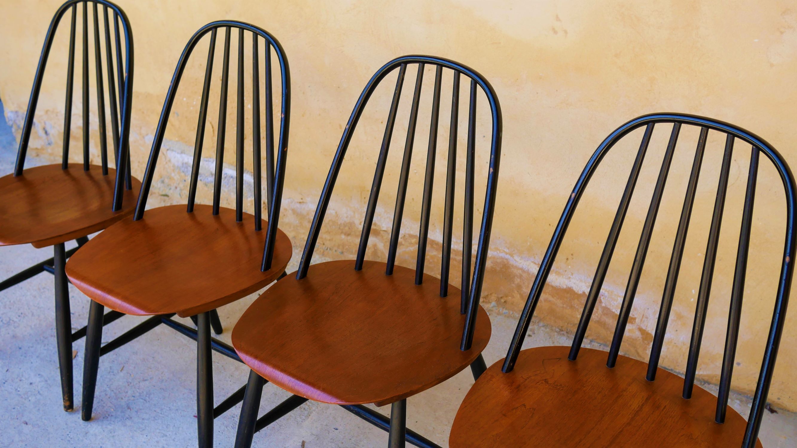 Set of 4 chairs Scandinavian by Sven Erik Fryklund for Hagafors Stolfabrik