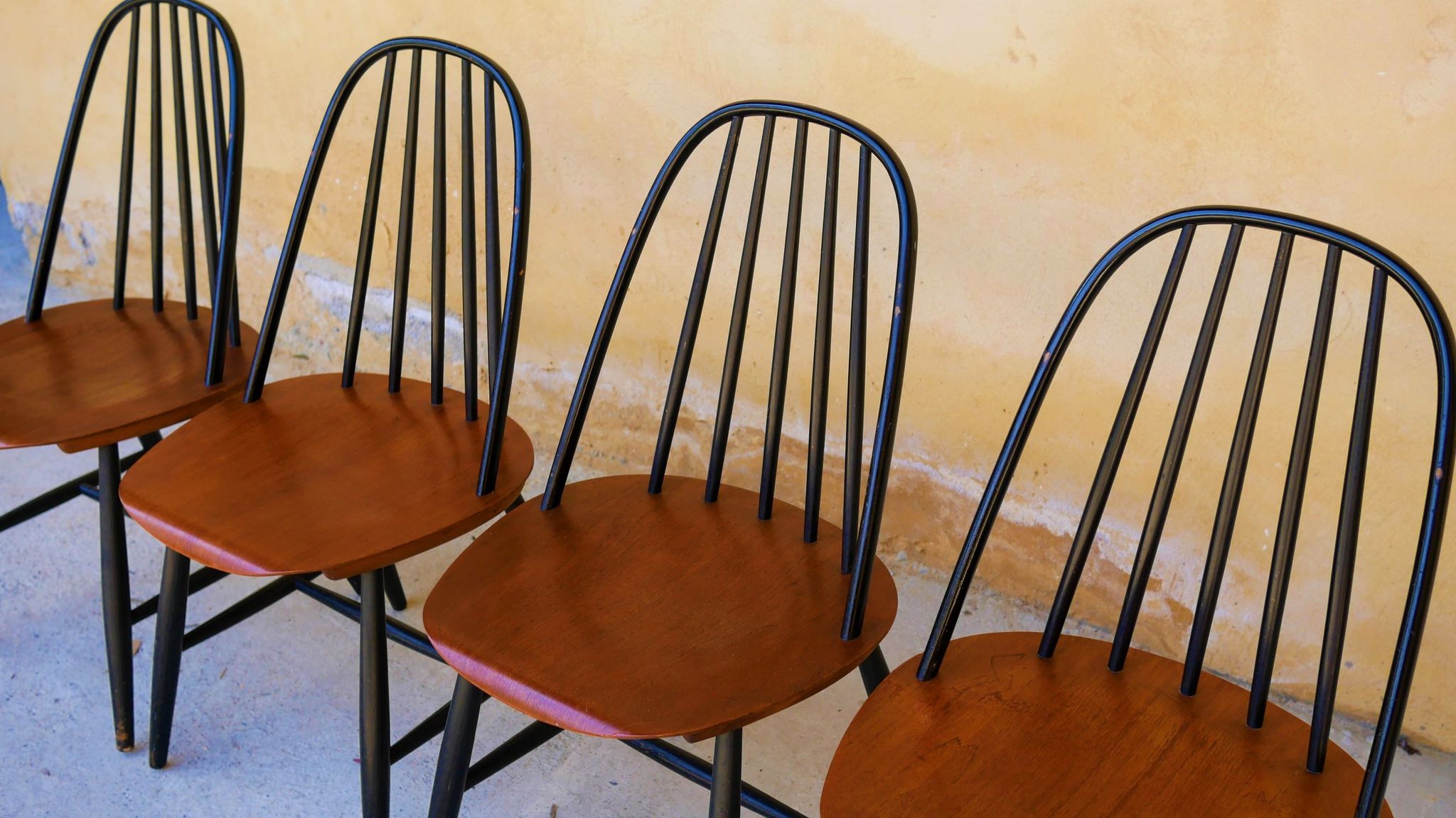 Set of 4 chairs Scandinavian by Sven Erik Fryklund for Hagafors Stolfabrik