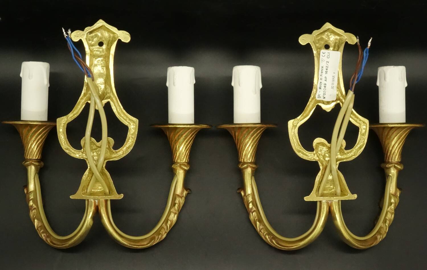 Pair of Louis XV style cage wall lights - bronze from EPI Paris