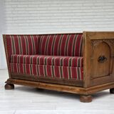 1960s, Danish 2-seater sofa, original condition, furniture wool, oak wood.