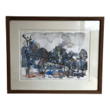 Watercolor landscape Ghislain Uhry