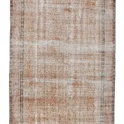 Terracotta & Rust Brown Floral Persian Rug, Turkish Vintage Antique Carpet