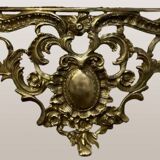 Console murale en bronze et miroir, années 60. Lot de 2