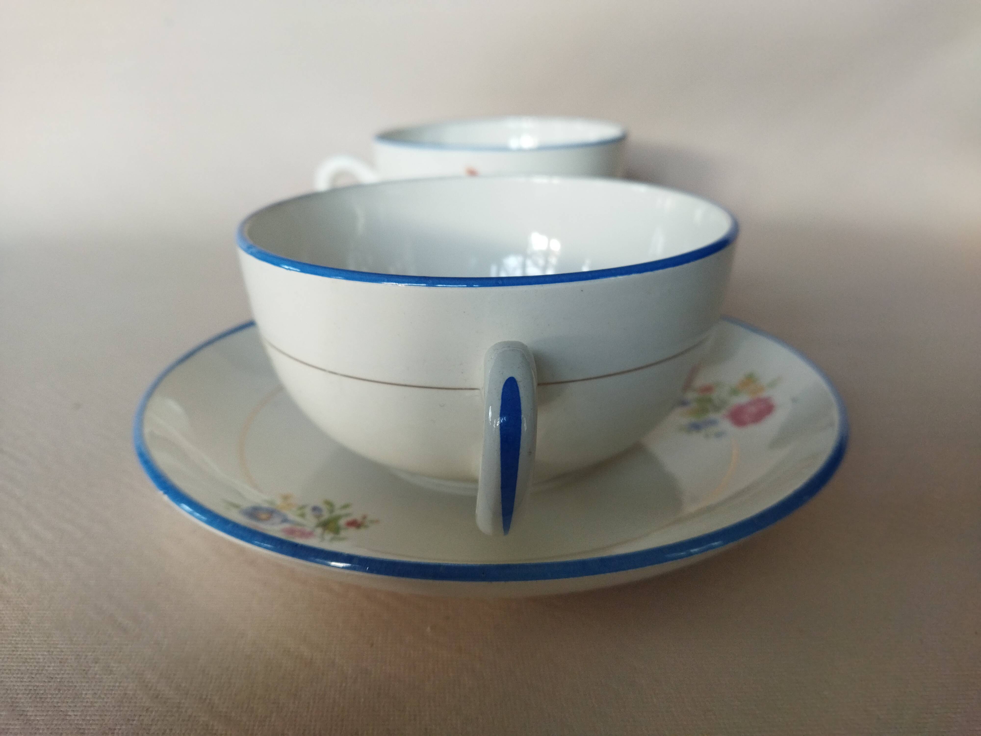 Two Salins earthenware lunch cups