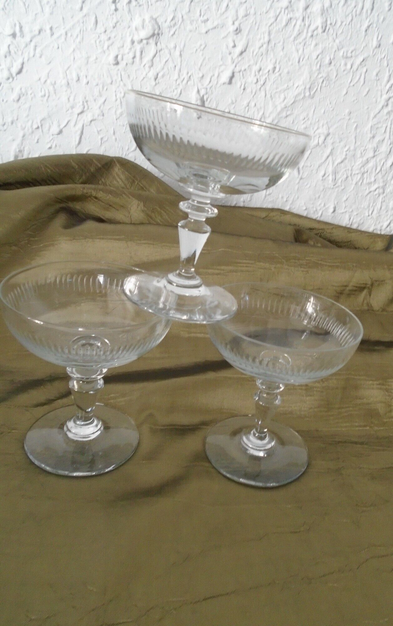 3 cups a champagne anciennes christallin glass renaissance shape