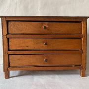 Small old wooden haberdashery chest of drawers, 3 drawers