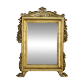 Antique bronze mirror with leaf decoration, 19th-20th century.