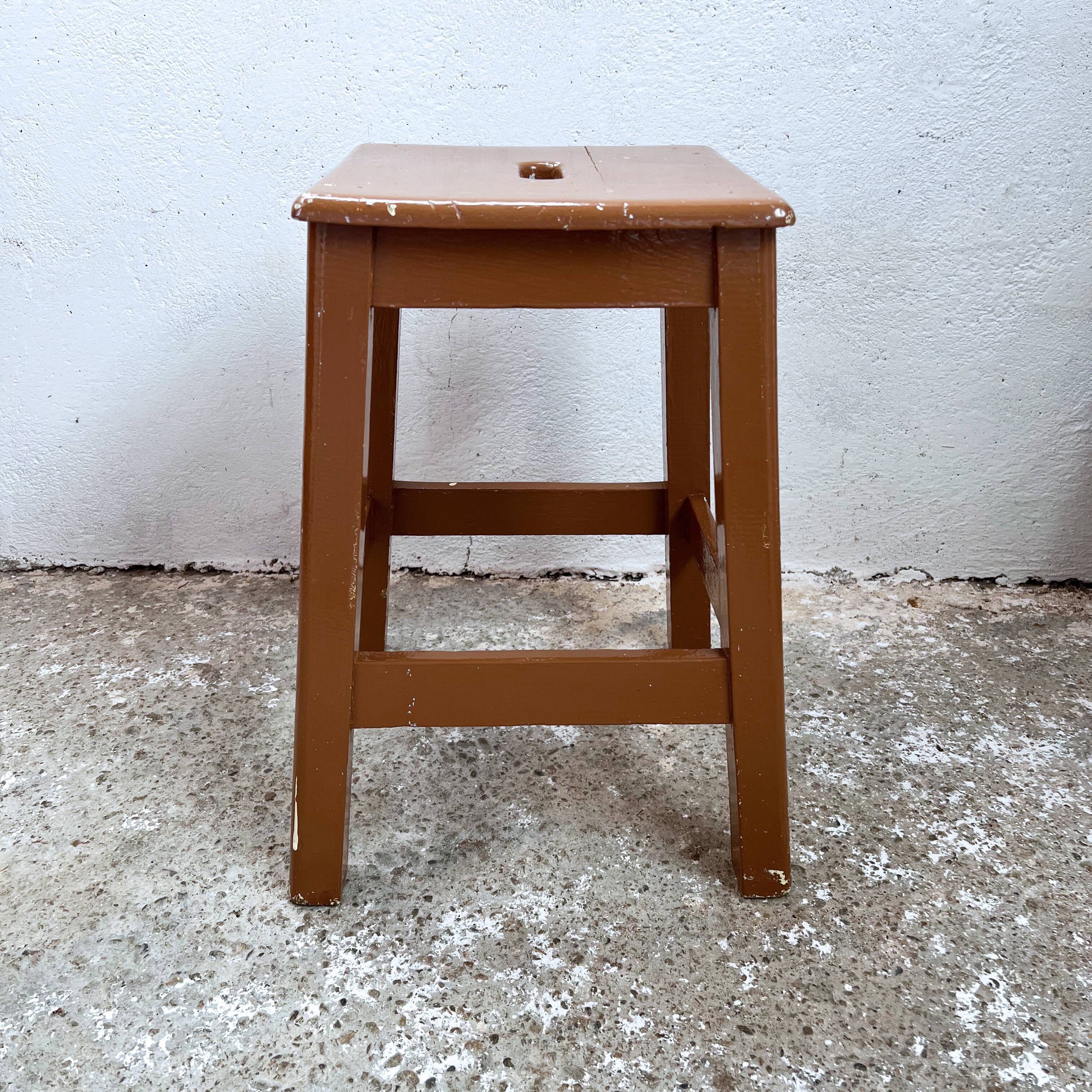 Wood milk chocolate workshop stool