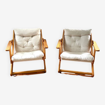 Pair of Scandinavian armchairs by Gillis Lundgren for IKEA