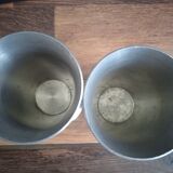 Duo of pewter vases