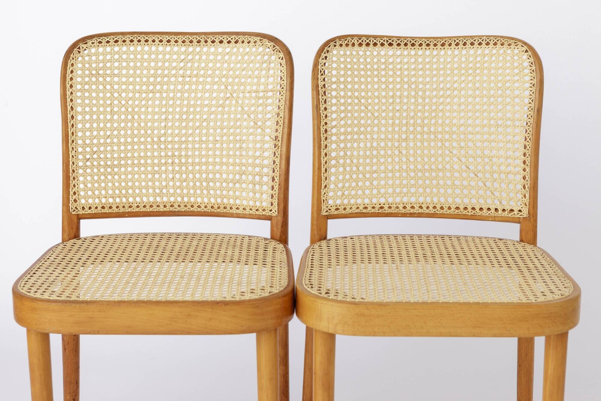Set of 8 Ligna Bentwood Dining Chairs, Beechwood & Vienna Cane, 1960s-1970s