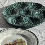 Plat à compartiment coquillages turquoise D28