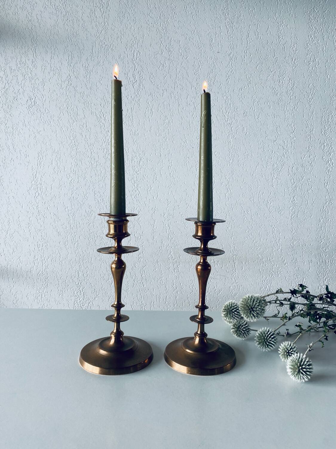 Pair of bronze candlesticks
