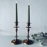 Pair of bronze candlesticks