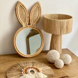 Minimalist S-size raffia-sized bedside lamp