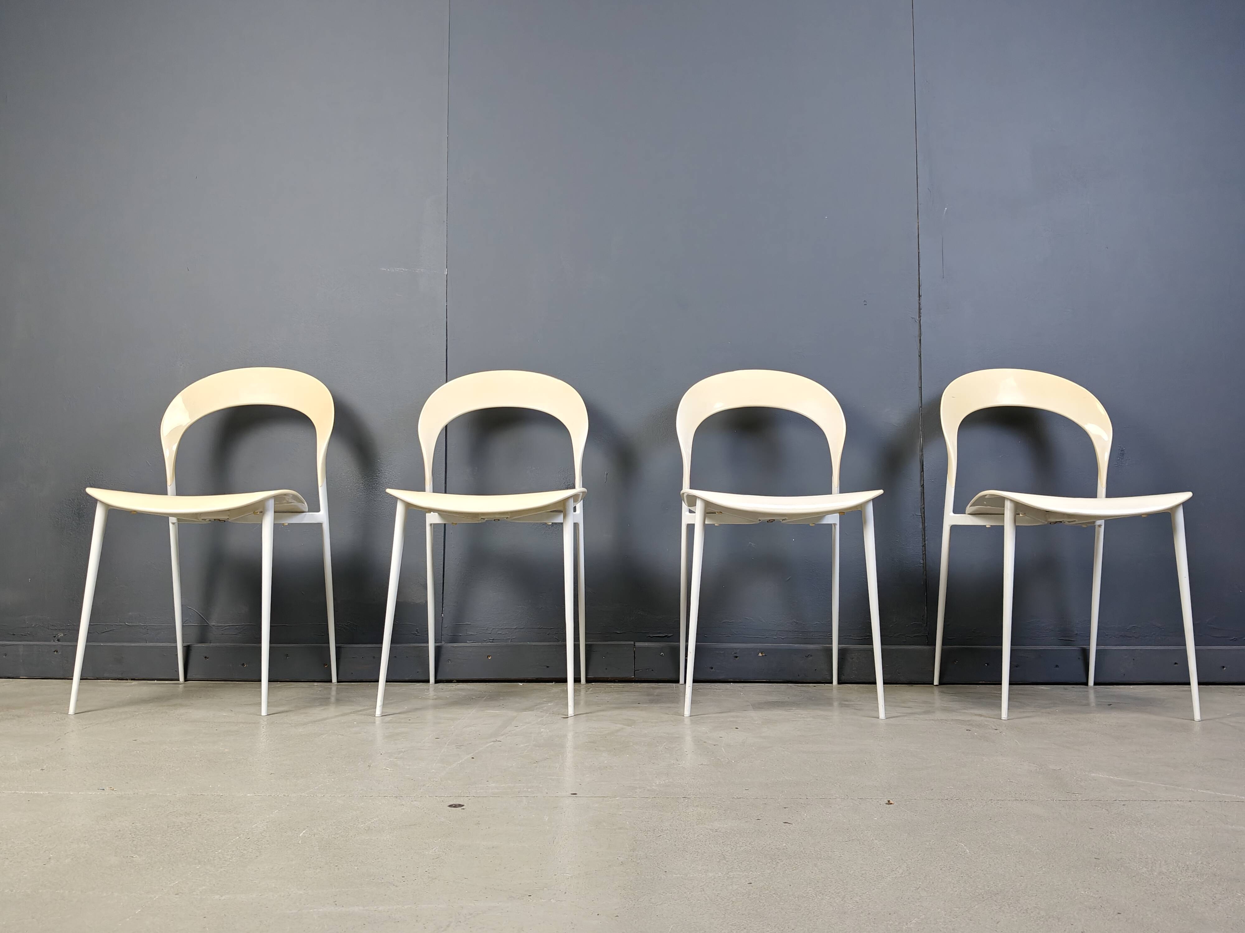 Vintage dining chairs by Calligaris, 1980s - set of 4