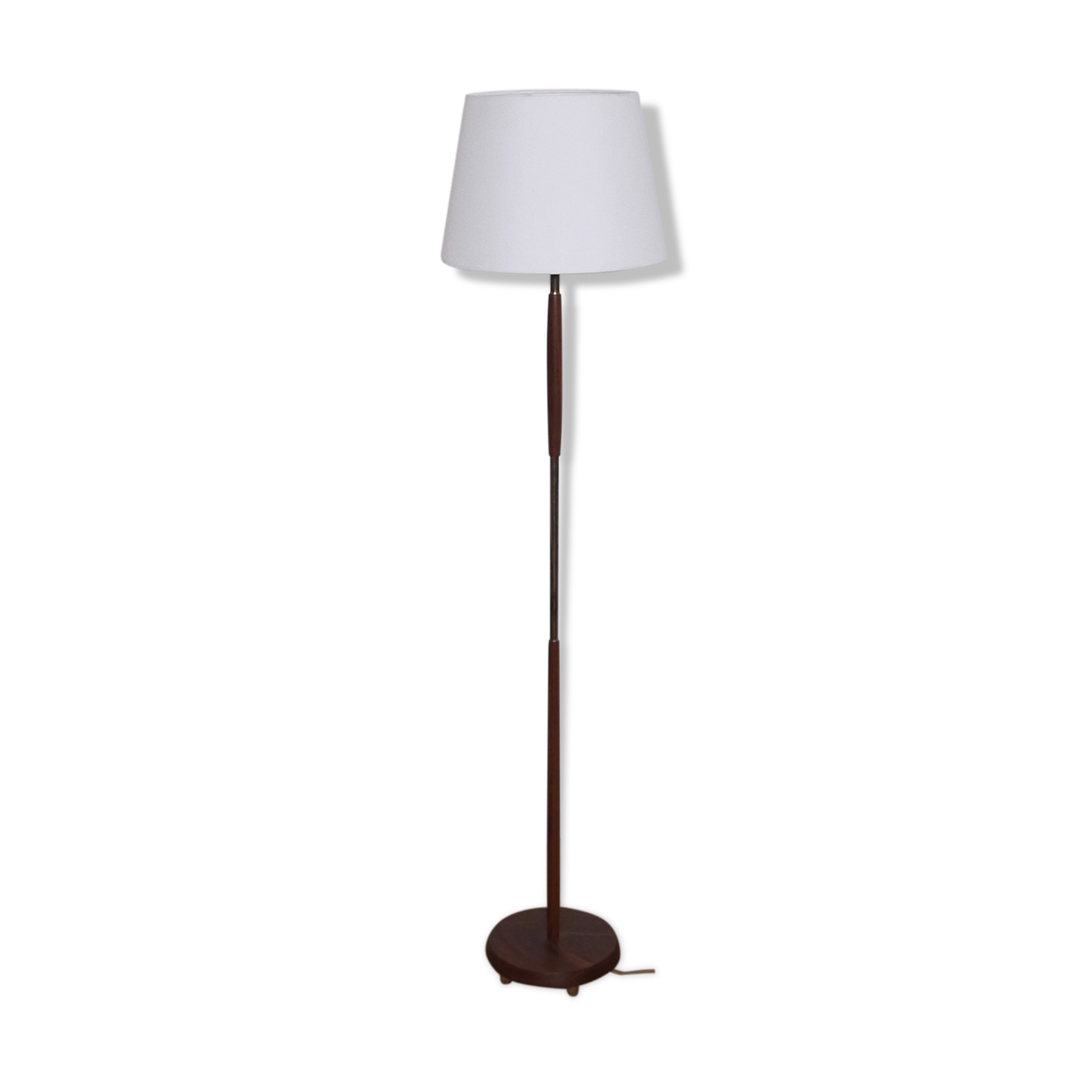 Lampadaire scandinave et teck et laiton