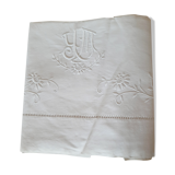 YM linen monogram embroidered sheet