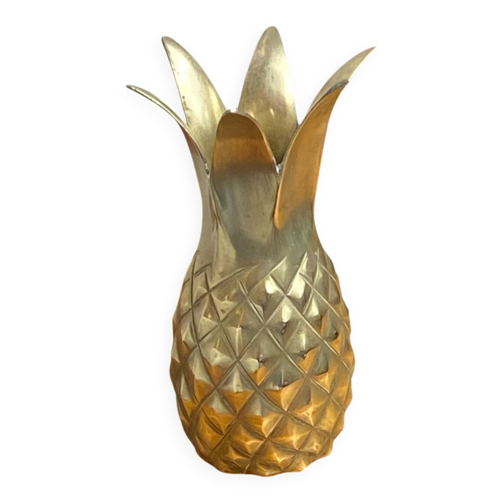 Pineapple vase in solid brass