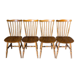Four western solid wood chairs 1970