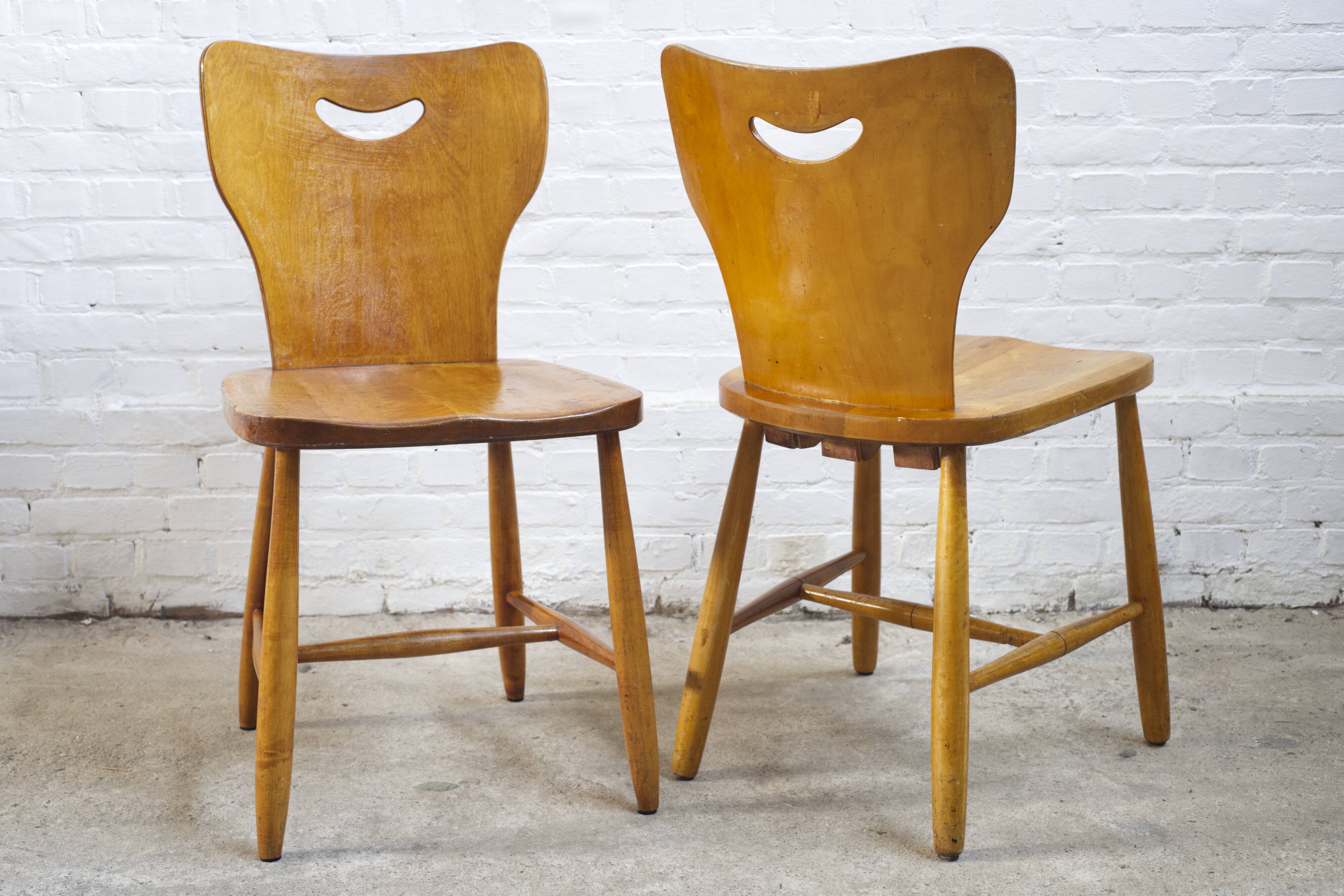 A pair of Swedish dining chairs 1950's