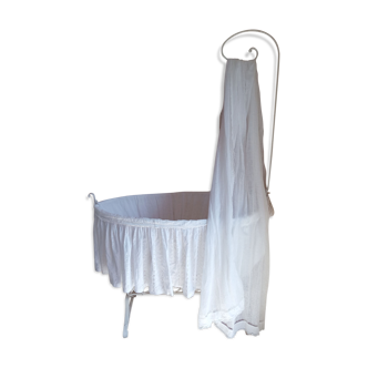 Wrought iron cradle with cover and veil