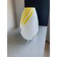 Milky-White Murano Glass Style Table Lamp Featuring a Multicoloured Reeds Vase